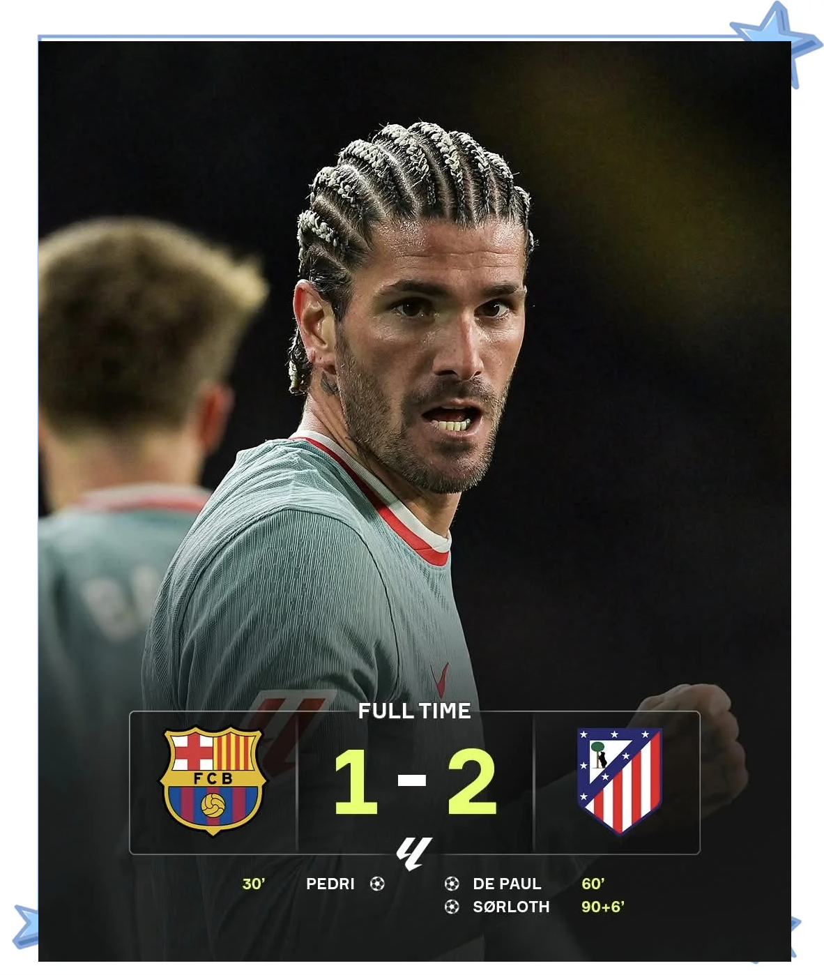 马德里竞技客场逆转胜利，稳固前四位置